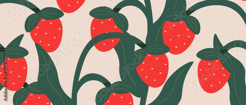 Strawberry background, banner, cover