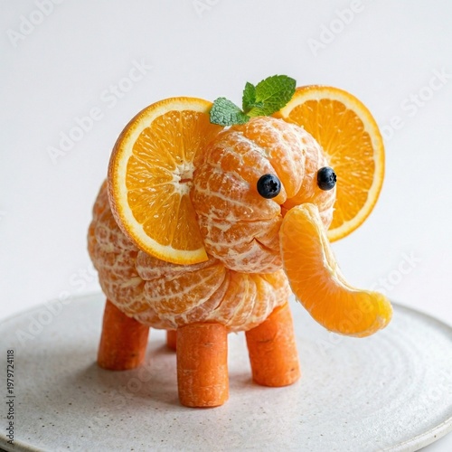 A ripe, juicy tangerine and fresh orange isolated on a white background represent healthy organic citrus fruit full of sweet vitamin C for a vegetarian diet