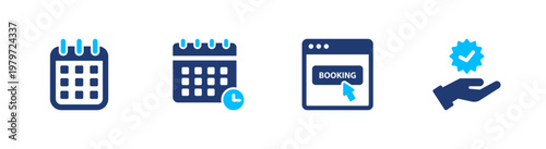 appointment booking icons set, Solid icon elements
