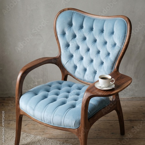 This classic vintage wooden armchair features an antique design with a comfortable seat, making it a perfect retro furniture object for luxury home decor isolated on white
