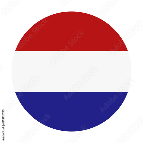 Dutch flag, round icon