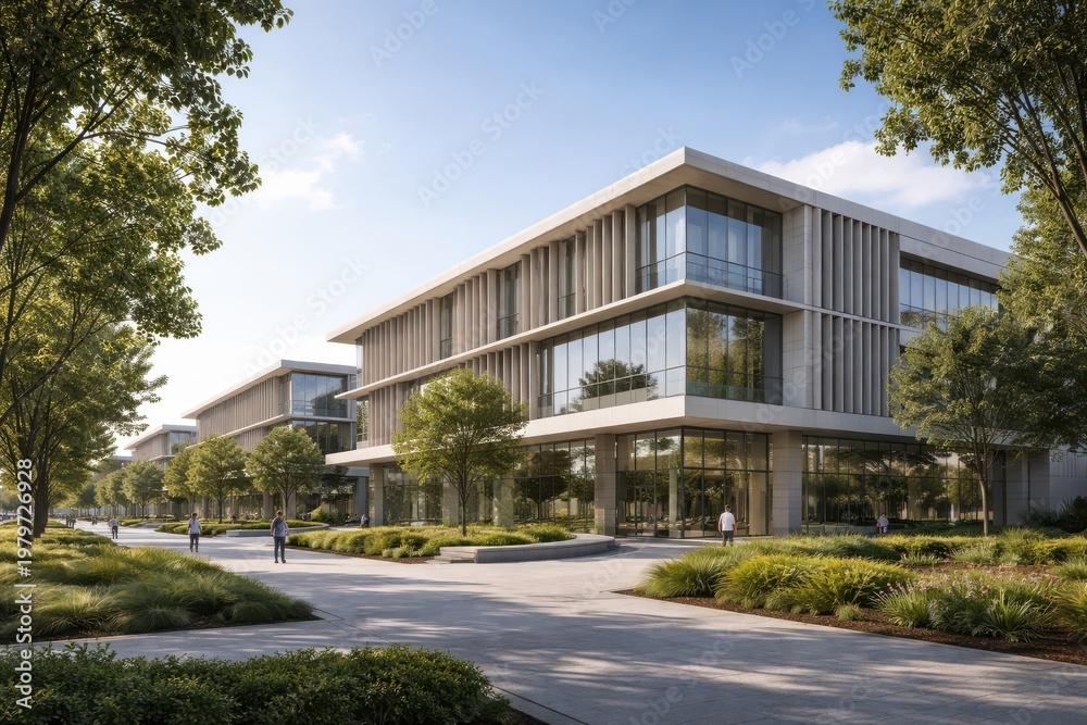 Fototapeta premium Contemporary Office Development with Passive Shading