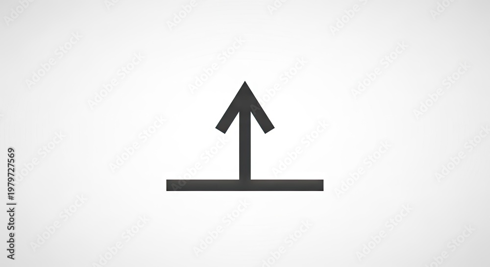 Fototapeta premium Minimalist up arrow icon against white background for graphic design elements