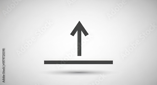 Upload icon simple graphic of an arrow pointing upwards on a white backdrop