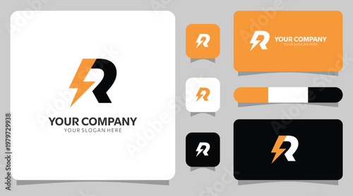 A collection of business logo designs and branding materials for a company