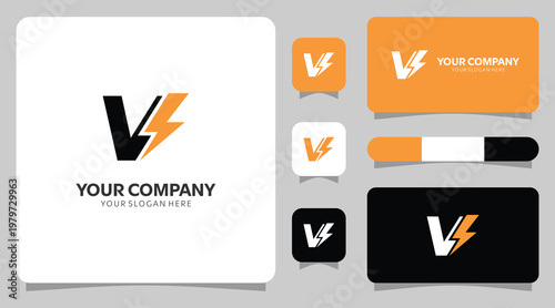 A collection of business logo designs with lightning bolt symbols