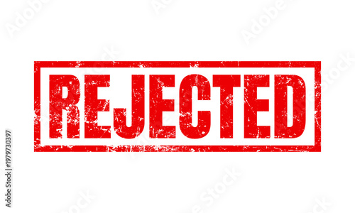 Rejected red rubber stamp on white background with not approved, rejected