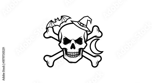 Pirate skull and crossbones symbol.