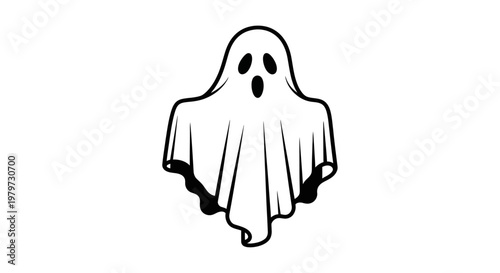 A cartoon ghost with a sheet.