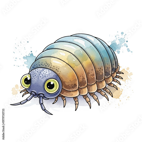 Colorful illustration of a pill bug.
