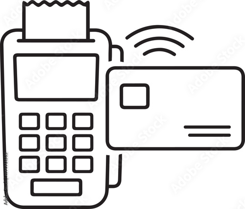 Payment Terminal POS Line Icon Editable Stroke Vector