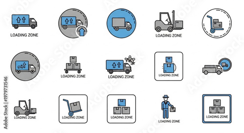 Logistics and Delivery Icons Set.