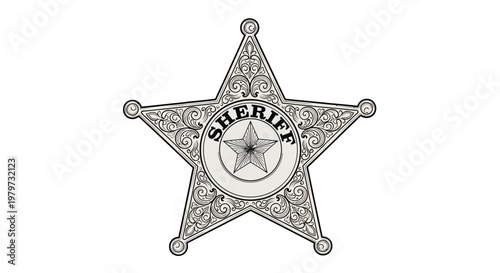 Sheriff Badge Star Symbol Emblem.