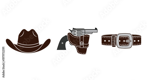 Western Cowboy Gun Belt Accessories.
