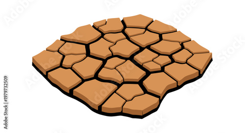 Brown cracked earth surface texture.