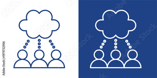 Critical Thinking Blue And White Icon Style Collection