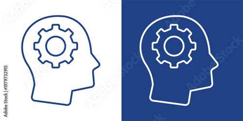 Cognitive Process Blue And White Icon Style Collection