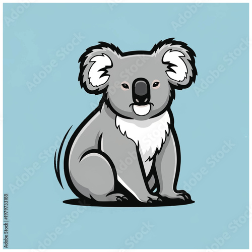 Cute Koala Bear Cartoon Character.