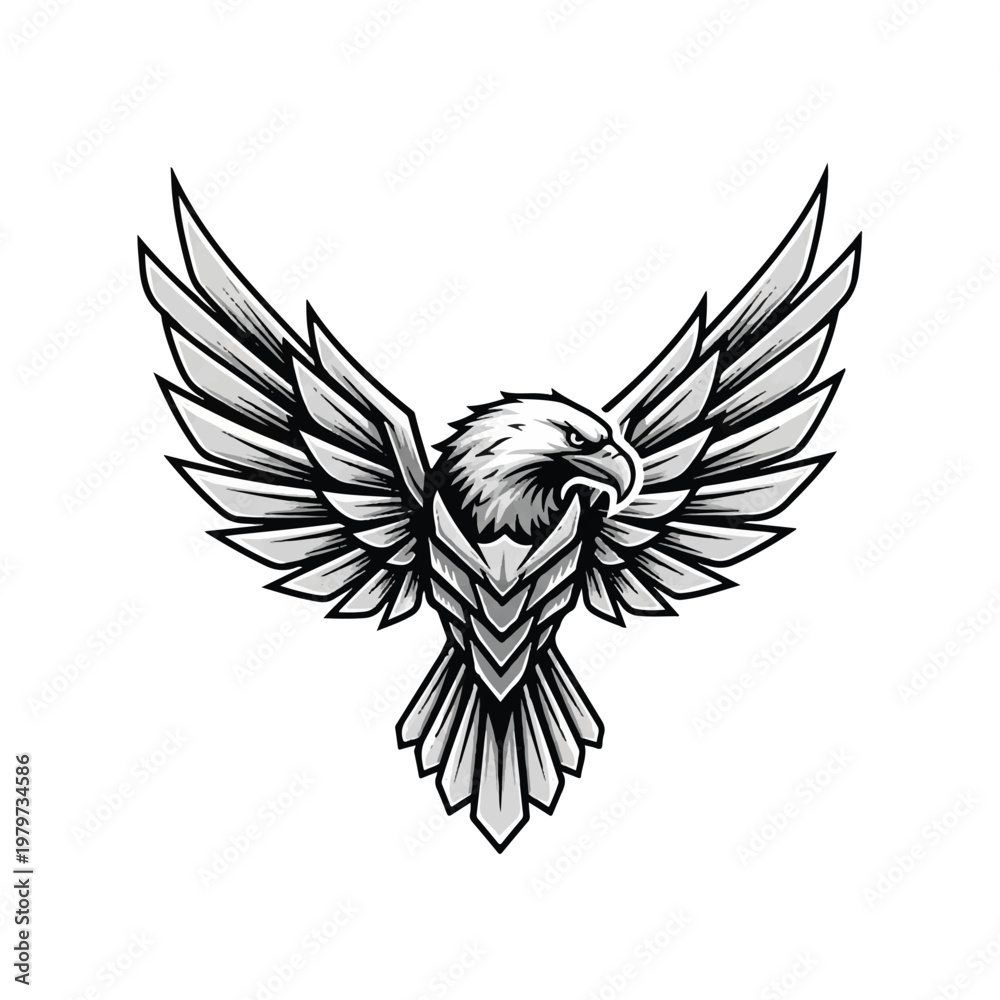 Obraz premium Detailed illustration of an eagle head.