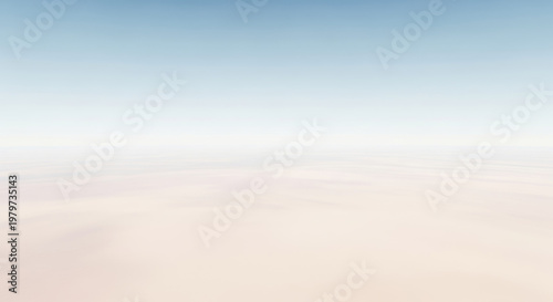Minimalist Desert Landscape with Vast Horizon and Clear Blue Sky