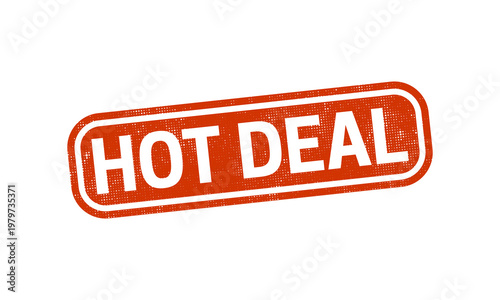 Red textured stamp with the phrase hot deal background isolated promotion