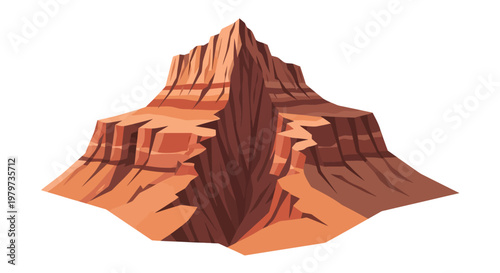 3D illustration of a desert mountain.