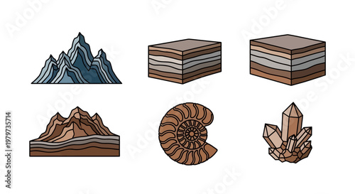 Geology rock crystal formations fossil.