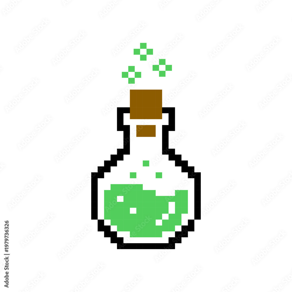 Obraz premium Pixel Art Magic Potion Bottle