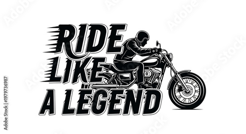 Man riding a motorcycle with inspirational text.