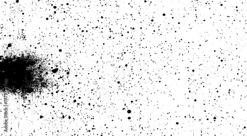 Abstract Hand Drawn Ink Blot and Paint Splatter. 