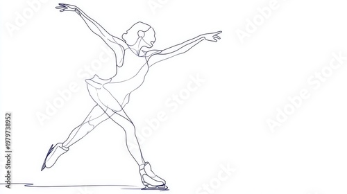 Graceful ice skater glides effortlessly across the rink, embodying elegance and artistry in a winter wonderland
