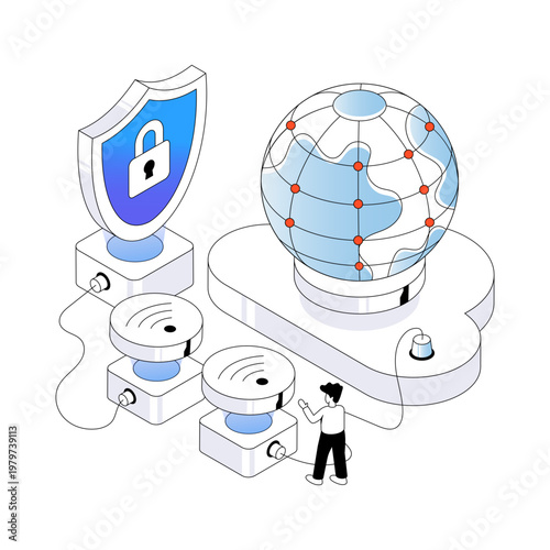 Modern design illustration of iot security 