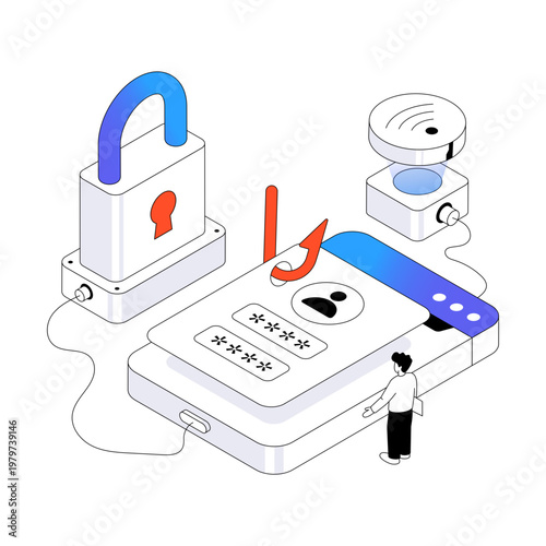 Trendy design illustration of account phishing 