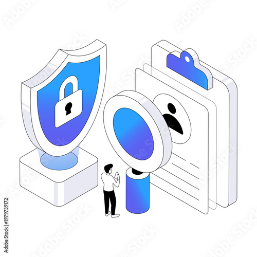 An eye catching design illustration of document protection 