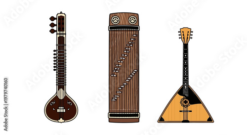 Mandolin Banjo Musical Instruments Trio.