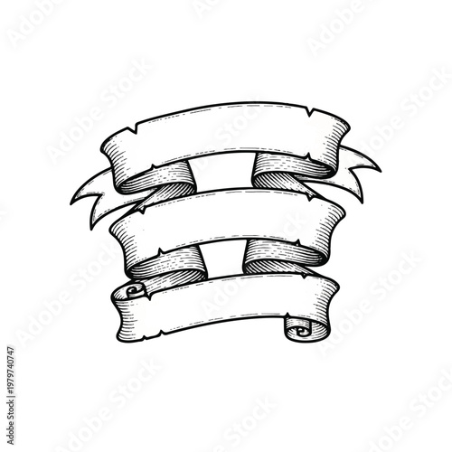 Ribbon banners scrolls decorative elements.