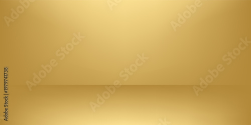 Gold gradient background, empty studio room illustration