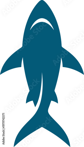 Overhead view of a shark cruising the ocean surface vector can Editable