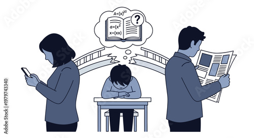 The impact of parental distraction on a child's academic struggles and the breakdown of family connection