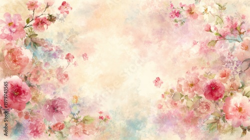 Soft Pastel Floral Background with Delicate Flowers and Gentle Color Gradients for Elegance and Serenity