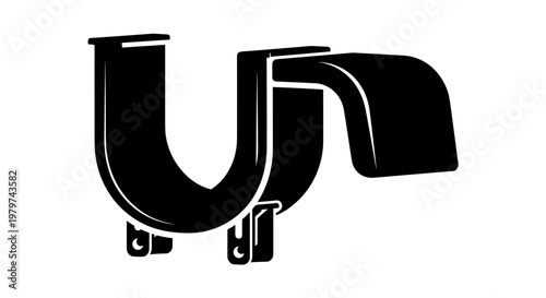 Black Metal Pipe Fitting.