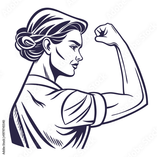 Woman flexing bicep symbol of strength and empowerment strength empowerment