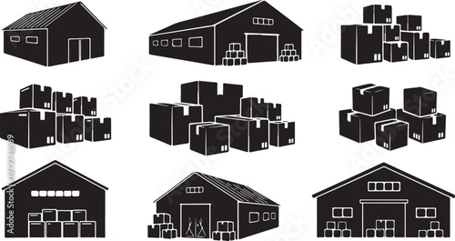 Warehouse Buildings and Industrial Complexes in Black and White