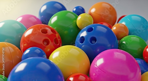 Colorful spheres arrangement with vibrant hues and depth for design projects