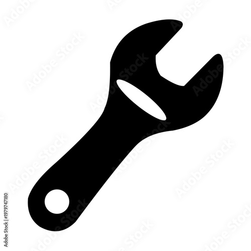 Simple wrench tool icon solid style