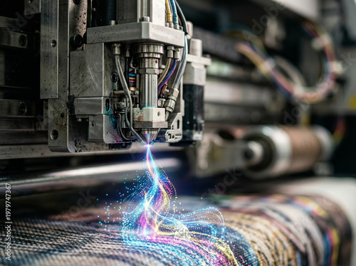 Industrial Weaving Machine with Digital Thread Visualization