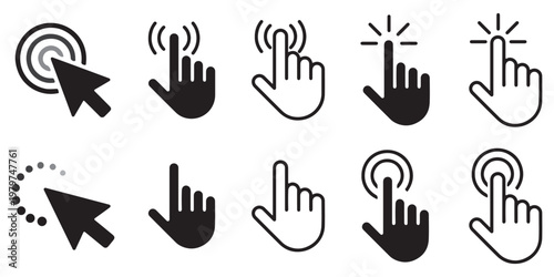 Cursor icon web design element. line icon