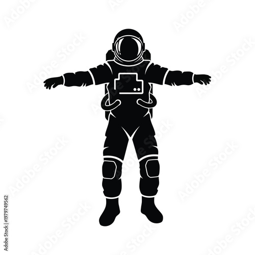 Astronaut Silhouette Vector Graphic.