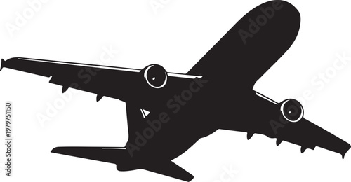 Airplane Silhouette Soaring Through the Sky with Ease Always