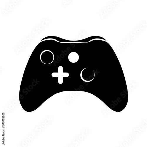 Black video game controller icon.